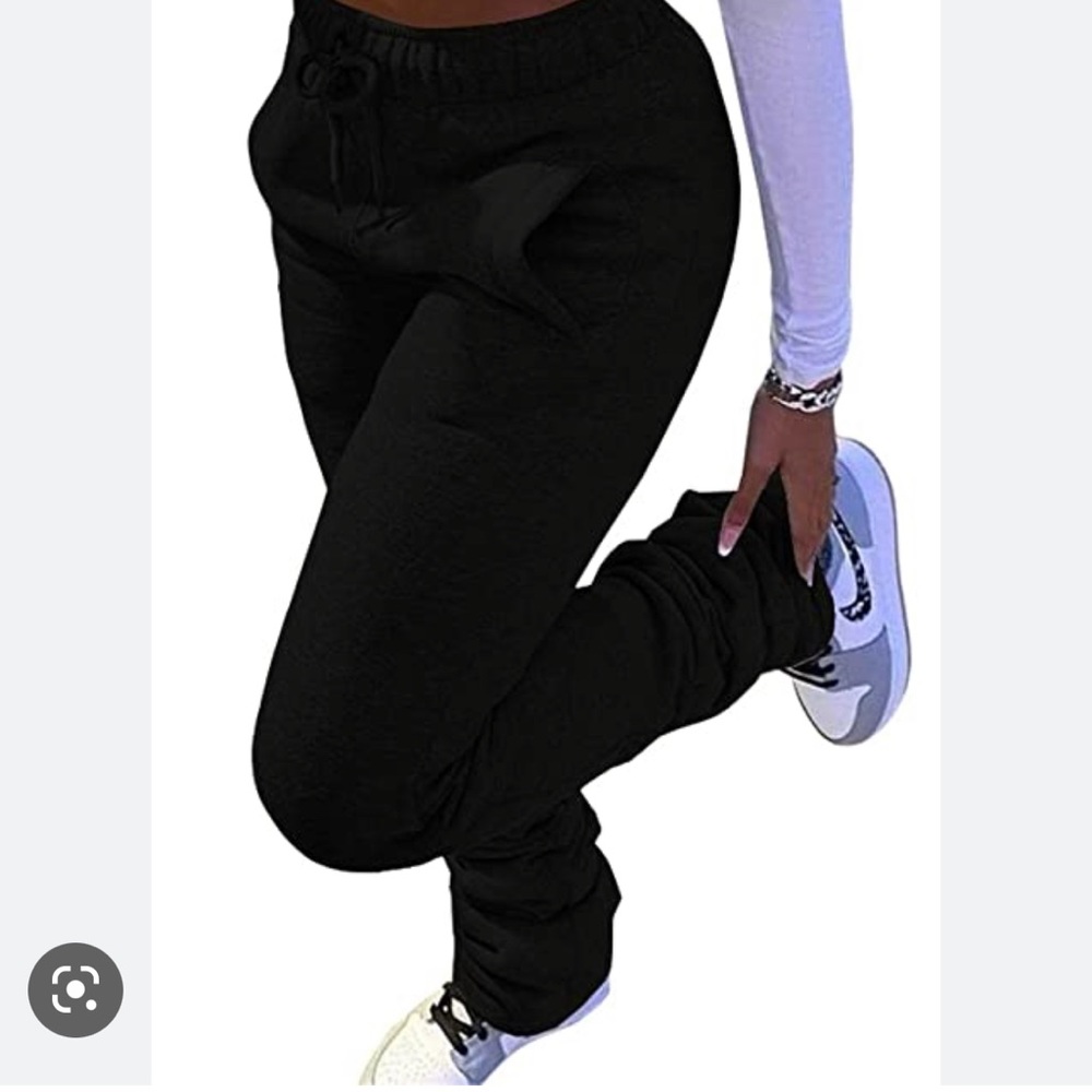 Black XS Stacked Joggers!! BRAND NEW. GREY PAIR ALSO AVAILABLE. Soft and stylish